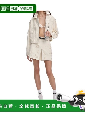 1h可退 SELF-PORTRAIT 女士西服 PF25818JC SS2025 白色 牛仔串珠