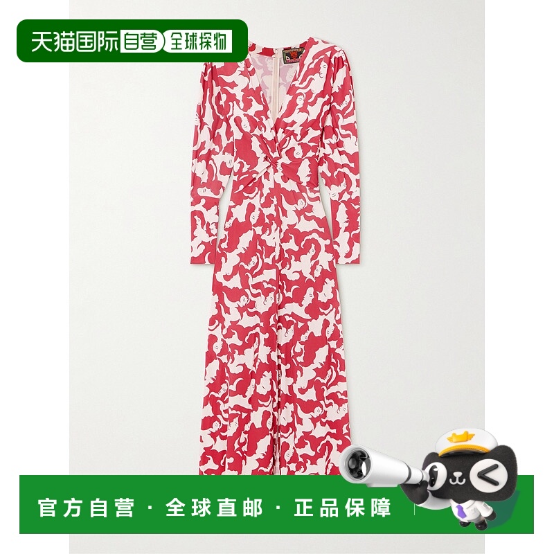 1h可退 潮奢 La Doublej 女士 + MOTHER 前扭结印花针织中长连衣