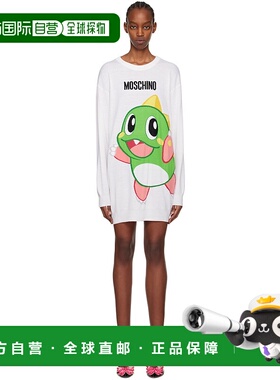 1h可退 潮奢 Moschino 莫斯奇诺 女士 灰白色 Puzzle Bobble 连衣