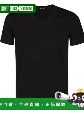 1h可退 潮奢 Tom Ford 汤姆 福特 男士 黑色棉质T恤 T4M091040002