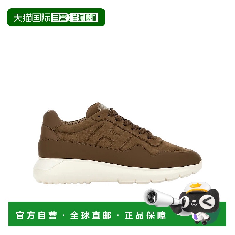 1h可退 HOGAN 男士运动鞋 HXM3710CP50UGT239N AW2025 棕色