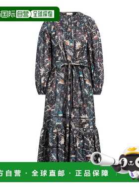 1h可退 潮奢 ULLA JOHNSON 女士 中长连衣裙 blue蓝色 舒适时尚