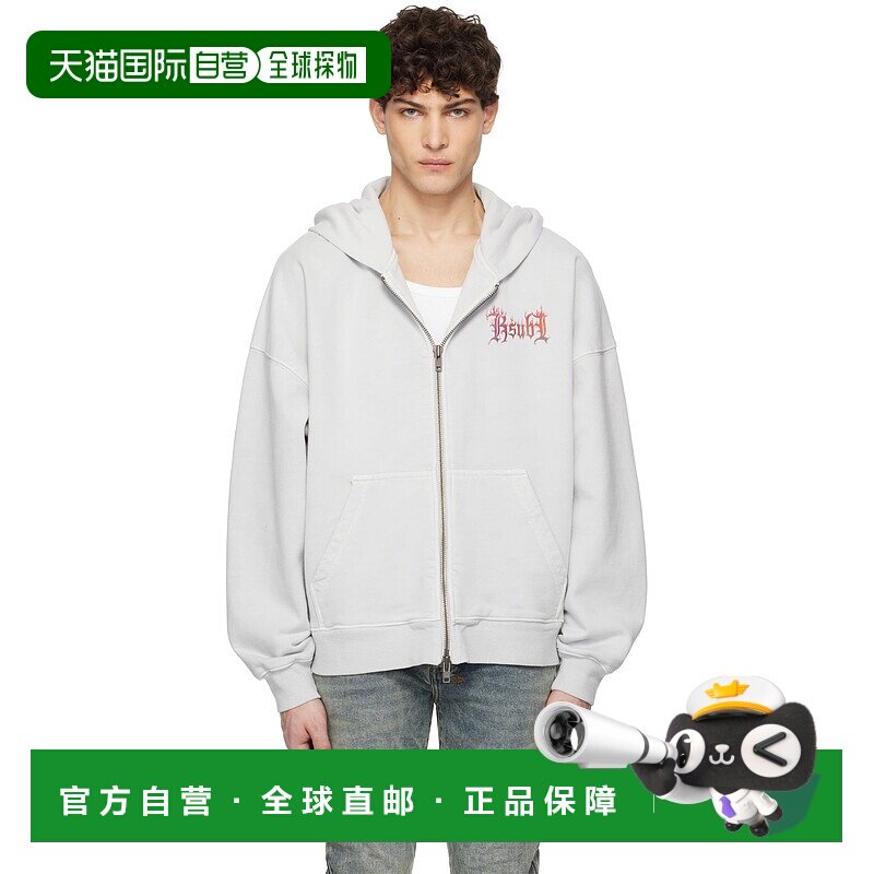 1h可退 潮奢 Ksubi 男士 灰色 Fuego Ekcess Zip Thru 连帽衫 MPS