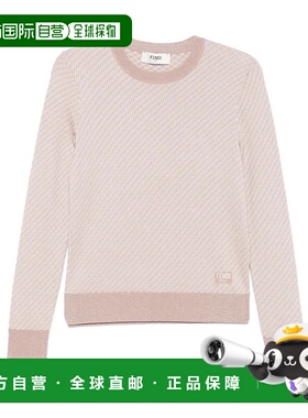 FENDI 女士针织毛衣 FZXD34ATPYF1RX7 SS2025 粉红色 Micro FF 毛