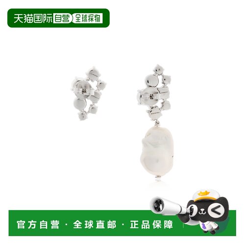 GIVENCHY 女士耳饰 BF116MF05M132 SS2026 不对称银色珍珠 耳环