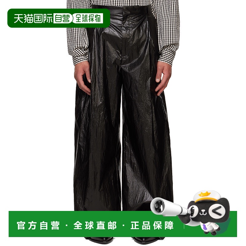 1h可退 潮奢 Walter Van Beirendonck 男士 黑色 Sun 长裤 2003