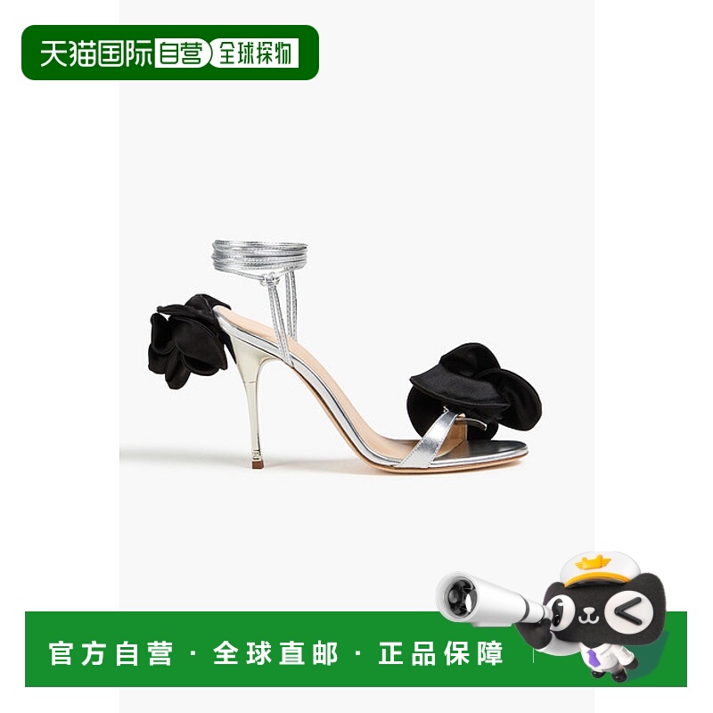 1h可退 潮奢 magda butrym 女士 花朵装饰金属感皮质凉鞋 AW24FLO