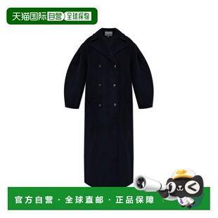 GANNI 女士大衣 W08027018683 AW2025 深蓝色 Long wool coat