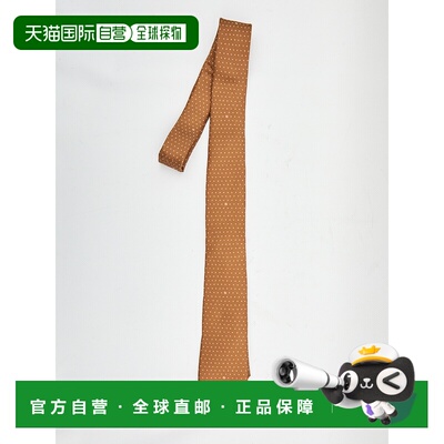 FENDI 男士领带 FXC023AYBRFITTG AW2025 黄色 Brown silk tie