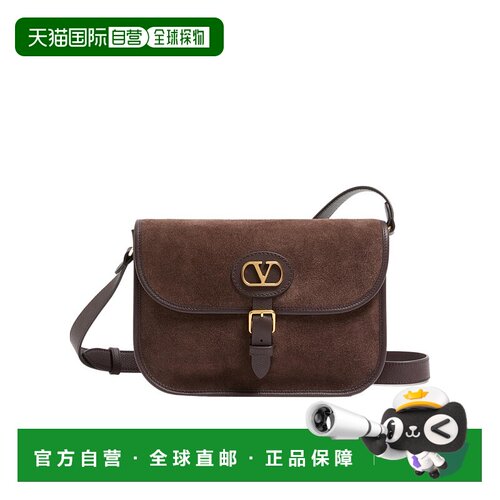 VALENTINO 男士斜挎包 YB0S78UEXRE6 SS2025 深棕色 翻盖单肩包
