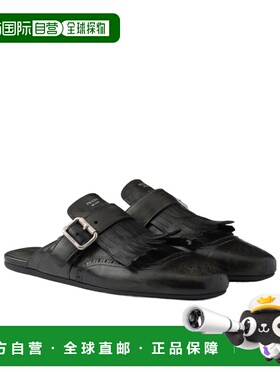PRADA 女士凉鞋 1S973N070FA005F0002 CO 黑色 Shuffle 流苏穆勒