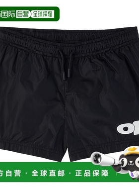 1h可退 潮奢 off-white 女童 黑色 Off Split 儿童泳裤童装 OBFA0