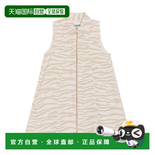 白色 GANNI AW2023 J1281531 印花牛仔连衣裙 女士半身裙
