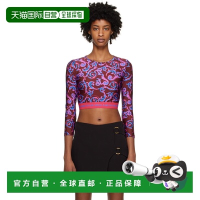 versace 范思哲 女士 粉色 Sketch Couture 长袖 T恤 E74HAH218EJ
