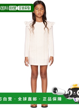 1h可退 潮奢 Chloe 蔻依 女童 灰白色圆领儿童连衣裙童装 C12887
