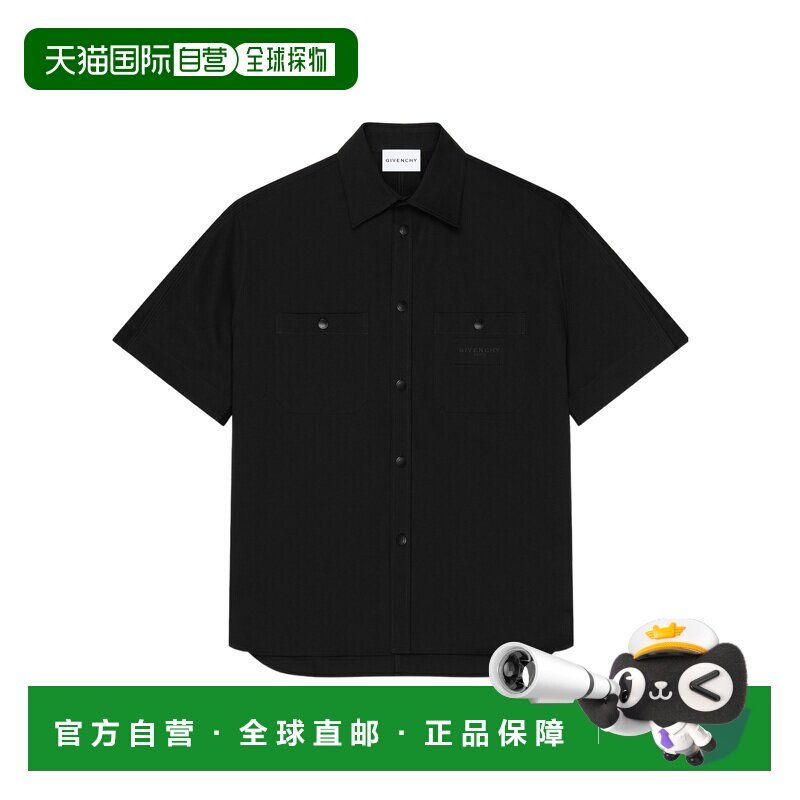 1h可退 GIVENCHY 男士T恤 BM618315XZ001 AW2025 黑色 短袖衬衫