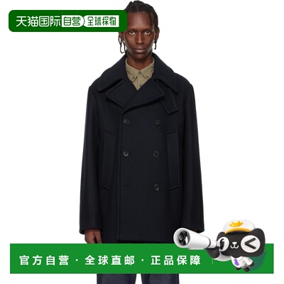 A.P.C. 男士 海军蓝双排扣大衣 WOASJH01560IAKDARKNAVY
