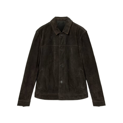 ALL SAINTS 男士夹克 M002LE10262 SS2026 深棕色 Nates 皮夹克