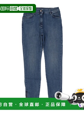 1h可退 MOSCHINO 女士牛仔裤 T032454310281 AW2019 蓝色 腰带环