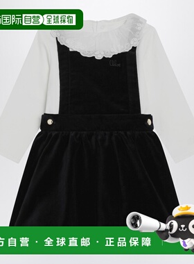 1h可退 潮奢 Chloe 蔻依 女士 白色蓝色天鹅绒连衣裙童装 C20716B