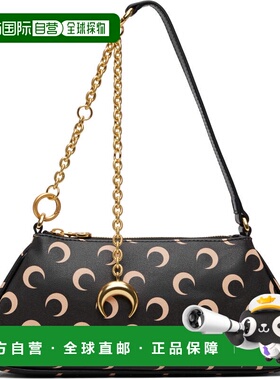 1h可退 潮奢 Marine Serre 女士 黑色 Moon Canvas Core 单肩包 W