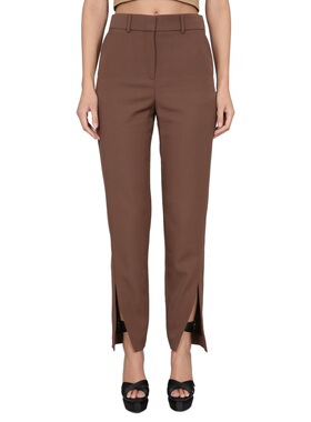 BALMAIN 女士休闲裤 AF0PO100 SS2023 棕色直筒裤西装裤