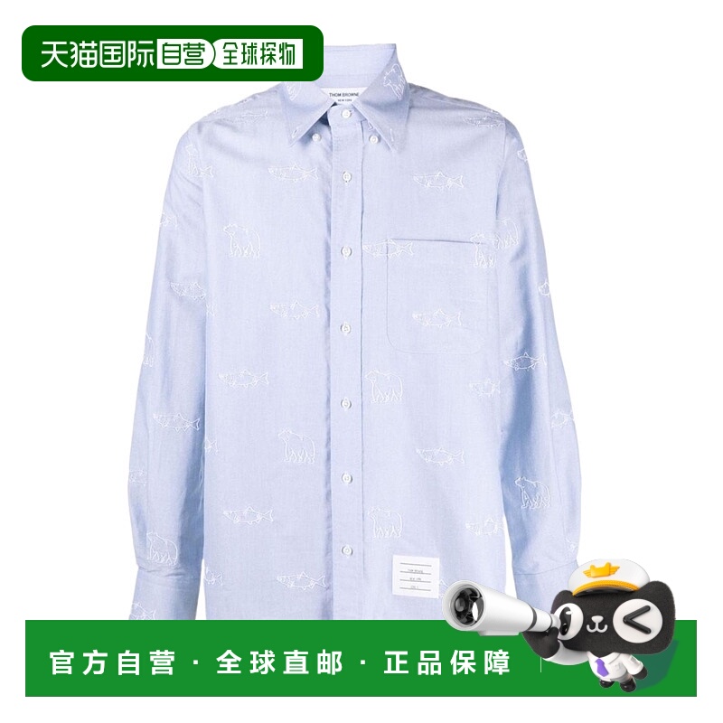 THOM BROWNE 男士衬衫 MWL272E07606480 AW2021 蓝色