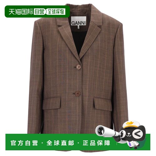 GANNI 女士夹克 A1020102296 AW2026 棕色 Light Wool Melange St