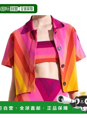 DIOR 女士西服 524V43A5002X9673 SS2025 粉红色 条纹短袖休闲夹