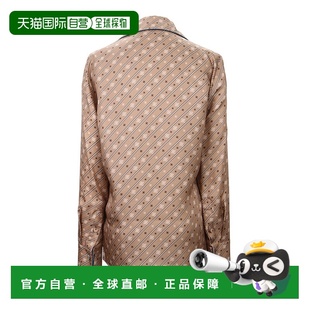 V领圆点条纹长袖 衬衫 女士驼色长袖 FENDI