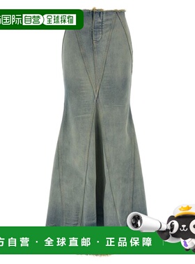 1h可退 潮奢 off-white 女士 蓝色牛仔半身裙 OWYF02HF25DEN001