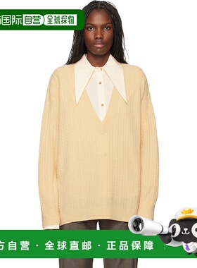 1h可退 潮奢 THE GARMENT 女士 黄色 Como Oversized V-Neck 毛衣