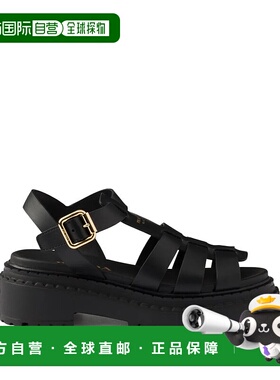 1h可退 潮奢 Prada 普拉达 女士 FISHERMAN`S 皮质防水台凉鞋 1X9