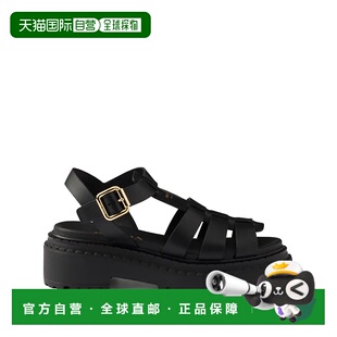 普拉达 Prada 女士 FISHERMAN`S 1X9 1h可退 皮质防水台凉鞋 潮奢