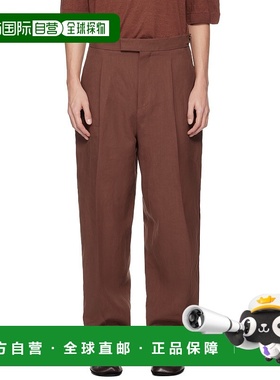 1h可退 潮奢 zegna 杰尼亚 男士 橙色 One Pleated 长裤 973C58A9