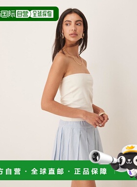 1h可退 潮奢 ASOS 女士 peached 设计棉质长款抹胸上衣(奶油色)