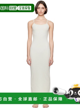 1h可退 潮奢 SKIMS 女士 绿色 Cotton Rib Long Cami 连衣裙 DRMA