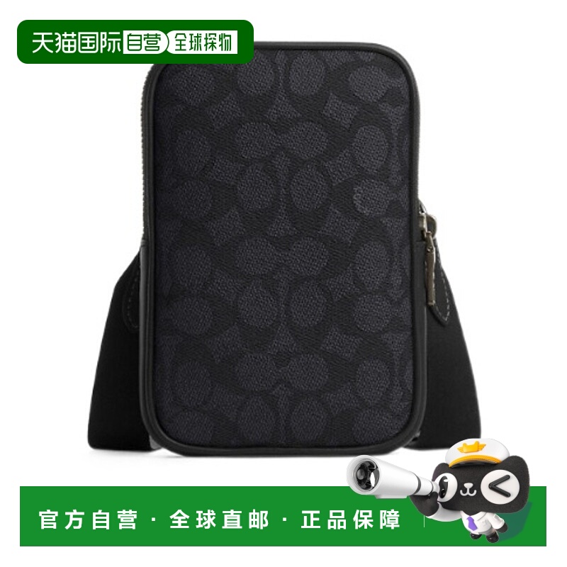 1h可退 COACH 男士斜挎包 CW364QBMI5 AW2024 黑色 Aden 标志性帆