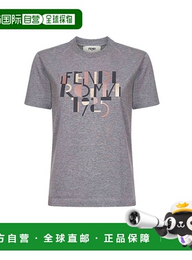 FENDI 女士T恤 FS7254AVF8F0TAZ AW2025 灰色 Fendi 'Fendi Roma