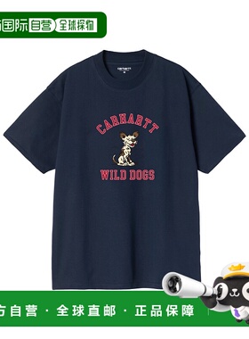 CARHARTT WIP 男士T恤 I035450VQXX AW2025 蓝色 短袖野狗 T 恤