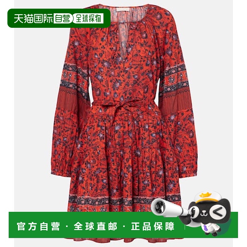 1h可退 潮奢 ULLA JOHNSON 女士 Abri 花朵棉混纺迷你连衣裙