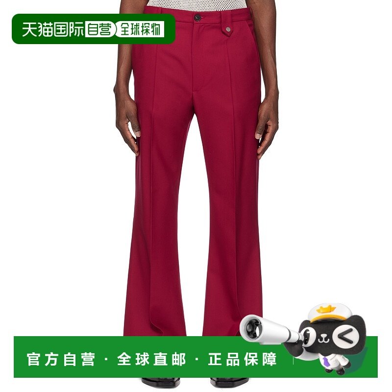 1h可退 潮奢 EGONLAB. 男士 独家发售酒红色 Samy 长裤 SS25PT004