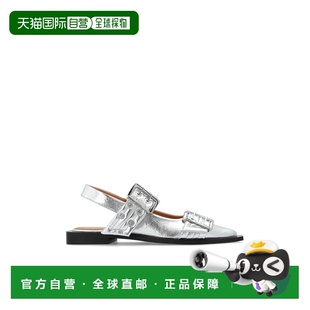 AW2024 S27254926018 银色 Shoes buc GANNI with 女士芭蕾乐福鞋