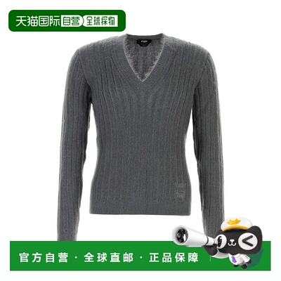 FENDI 男士针织衫 FZE068AVNTF0XDA AW2025 灰色 Dark grey stret