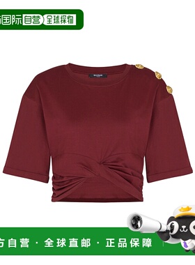 BALMAIN 女士T恤 FF0EE012GF23QEA AW2025 红色 短款T恤短袖
