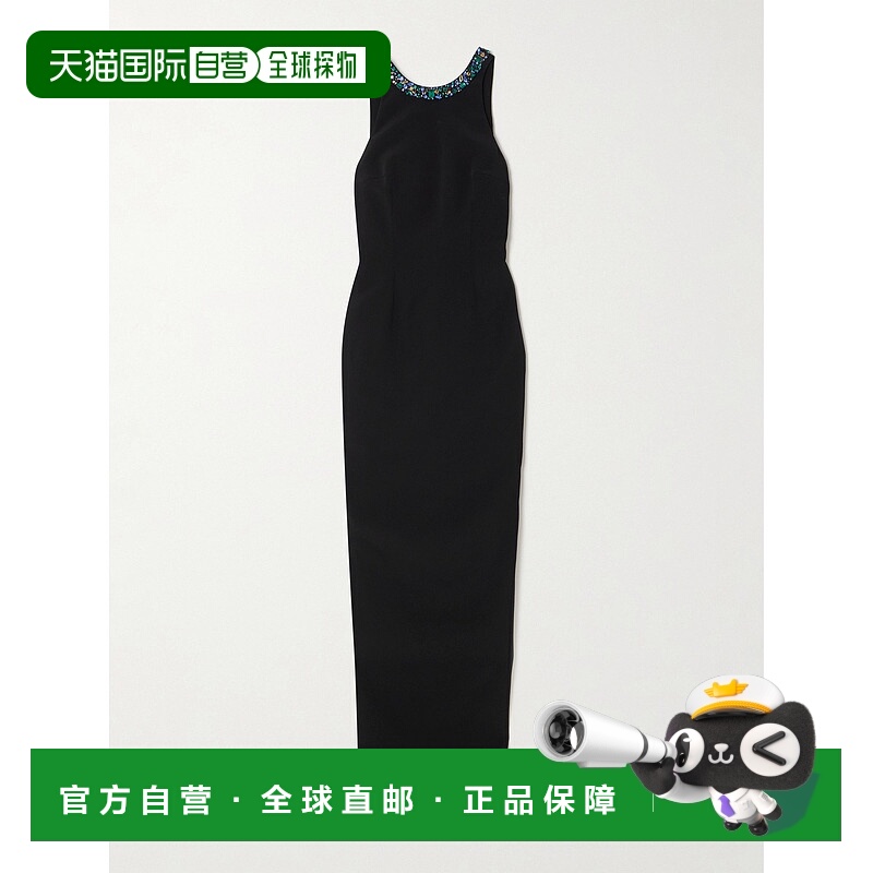 1h可退 潮奢 Balmain 巴尔曼 女士 露背水晶装饰绉纱礼服 GF1RP43