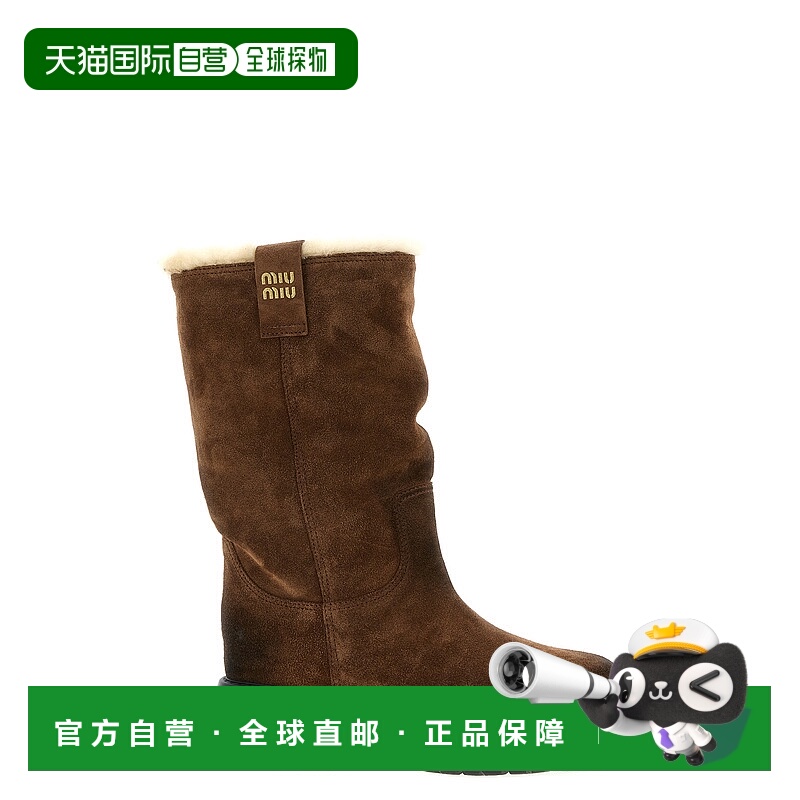 1h可退 潮奢 Miu Miu 缪缪 女士 绒面革靴子 5U270EFZF553AE4