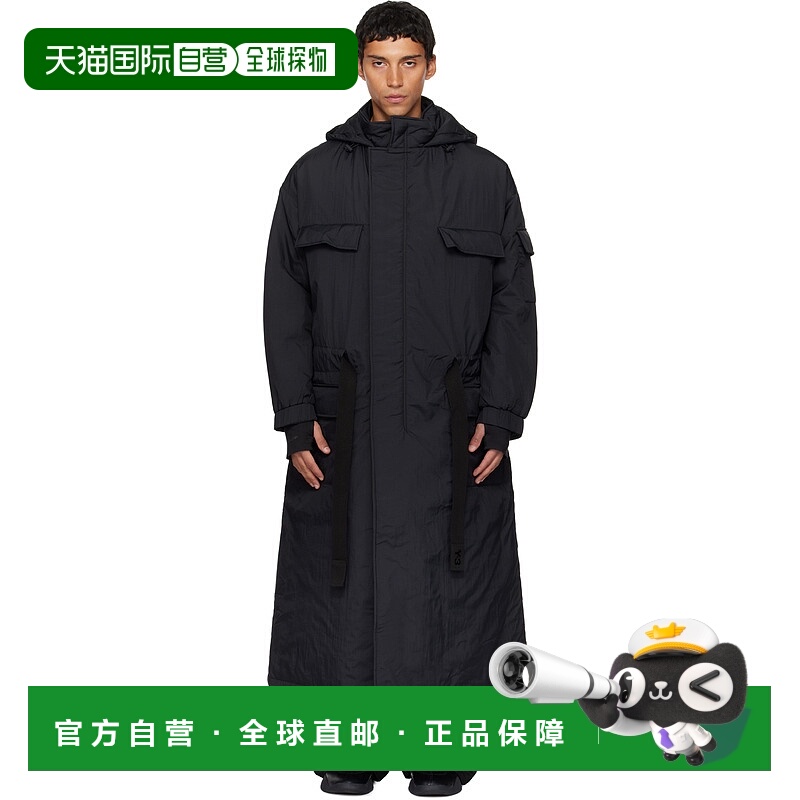 1h可退 潮奢 Y-3 男士 黑色 Padded Hooded 派克大衣 JX4814