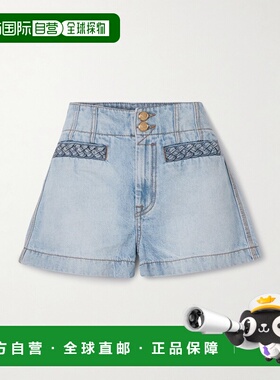 1h可退 潮奢 ZIMMERMANN 女士 Lucky 编织牛仔短裤 2727A新款