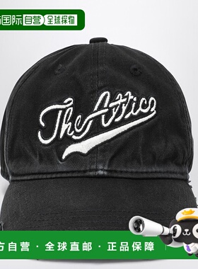 1h可退 潮奢 The Attico 女士 复古效果黑色棒球帽 251WAC00039CC